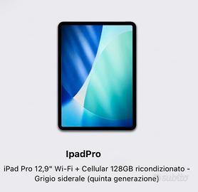 IPAD PRO da 12,9 pollici di 5a generazione