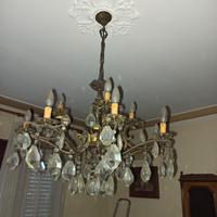 lampadario vintage gocce di vetro 