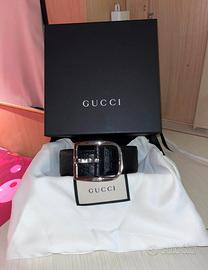 cintura gucci nera uomo