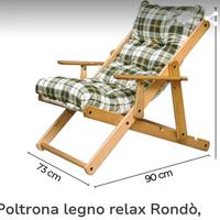 Poltrona Relax Pieghevole - Legno Faggio- Nuova