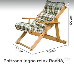 Poltrona Relax Pieghevole - Legno Faggio- Nuova