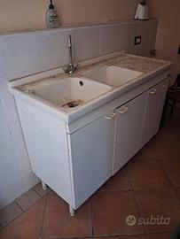 Mobile Lavello Lavatoio Tre Ante Ceramica