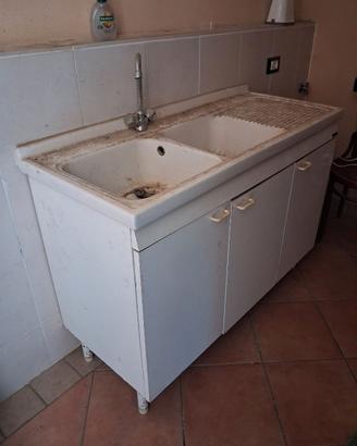 Mobile Lavello Lavatoio Tre Ante Ceramica