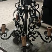 Lampadario in ferro battuto anni 50 originale