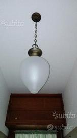Lampadario sfera bianco satinato