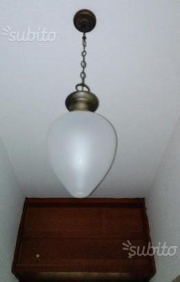 Lampadario sfera bianco satinato