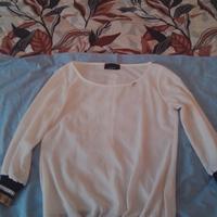 Blusa donna con dettagli a righe 