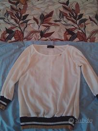 Blusa donna con dettagli a righe 