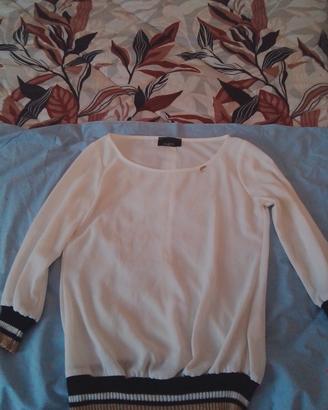 Blusa donna con dettagli a righe 