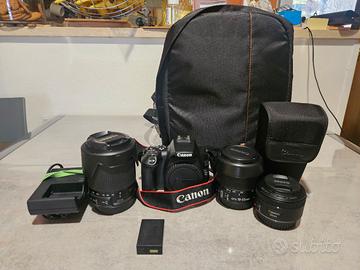 Canon EOS 250D + 3 obiettivi + Flash + 2 batterie