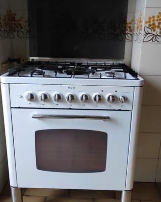 Cucina a gas Rex, 5 fuochi, forno elettrico, 60x70