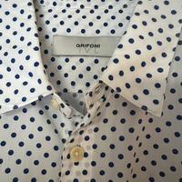 Camicia Grifoni Bianca Pois Blu