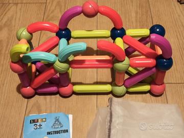 Costruzioni Magnetiche Bambini Set 65 pezzi Gioco