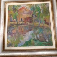 Pinetta Gramola - Olio su tela 50x50- "Cascinale"