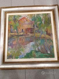 Pinetta Gramola - Olio su tela 50x50- "Cascinale"