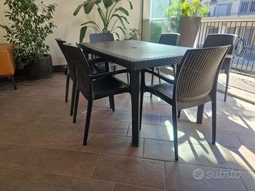 set Tavolo e sedie plastica e divanetti-vendibili