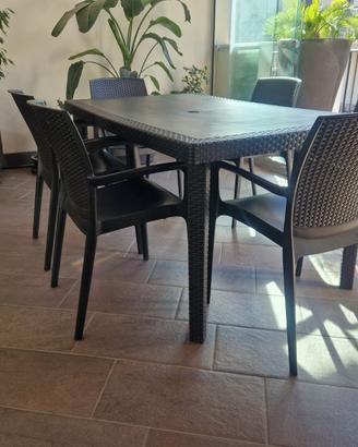 set Tavolo e sedie plastica e divanetti-vendibili