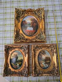 Quadretti vintage Barocco dorati  dipinti a mano 