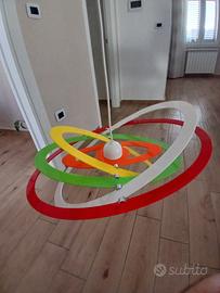 Lampadario stanzetta cerchi colorati pianeti 120cm