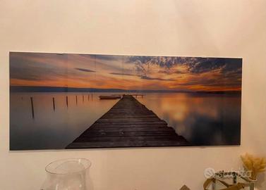 Quadro tramonto al mare con vetro