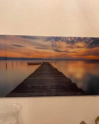 Quadro tramonto al mare con vetro