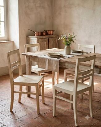 4 Sedie Vintage in Legno - Autentico Vissuto