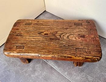 Sgabello Rustico Antico / Poggiapiedi Zen