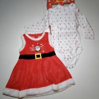 Vestito babbo natale bimba con body. Nuovo 12/18 m