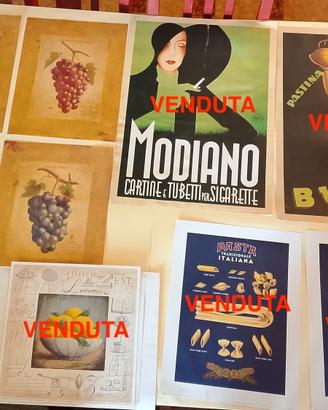 Splendido Set di Stampe d'Arredo e Poster Vintage