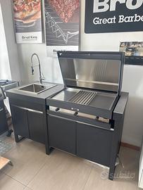 Bbq Fogher da incasso con lavandino e top in grès