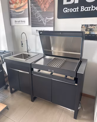 Bbq Fogher da incasso con lavandino e top in grès