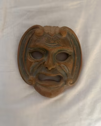 Maschera Teatrale Vintage in Legno
