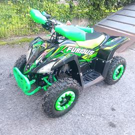 NEW MINI QUAD FURIUS 50cc 2T RUOTE 6 NERO/VERDE