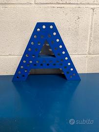 Lettera  A ex insegna in alluminio forato blu
