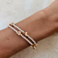 Bracciale Oro con Brillantini e Cuoricini