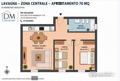Lavagna grazioso trilocale arredato