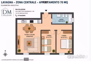 Lavagna grazioso trilocale arredato