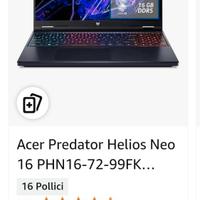 Acer Predator Helios Neo 16 PHN16-72-99FK Notebook