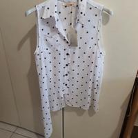 Camicia donna smanicata a pois della PDK