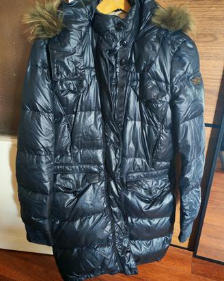 Piumino lungo blu navy DEK'HER  in piuma d'oca