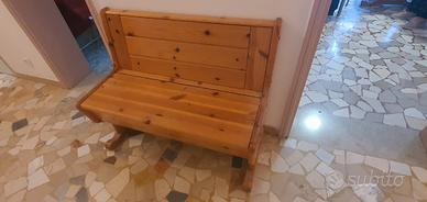 set tavolo ,panca contenitore, panchett e 2 sedie