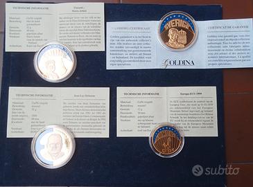 Europa Lotto 4 medaglie commemorative placcate oro