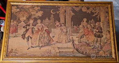 Arazzo  Scena Bucolica '700 con Cornice Dorata