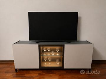 Madia moderna effetto design, Color Grigio/Bianco