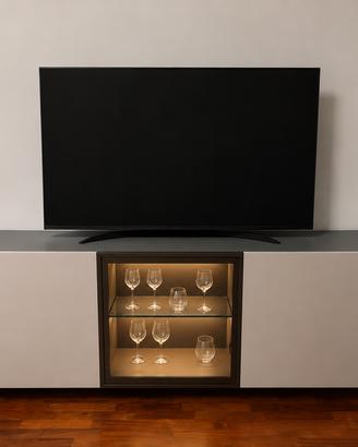 Madia moderna effetto design, Color Grigio/Bianco