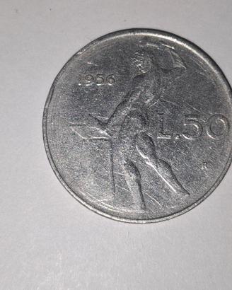 50 lire 1956 dio vulcano e testa di donna
