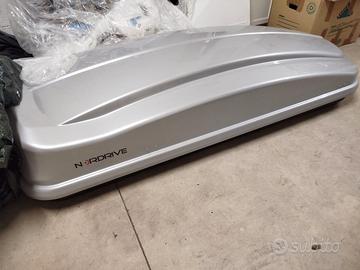 Box tetto in ABS, 430 litri - Argento lucido