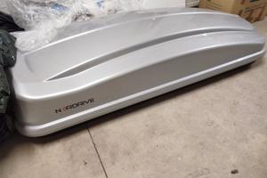 Box tetto in ABS, 430 litri - Argento lucido