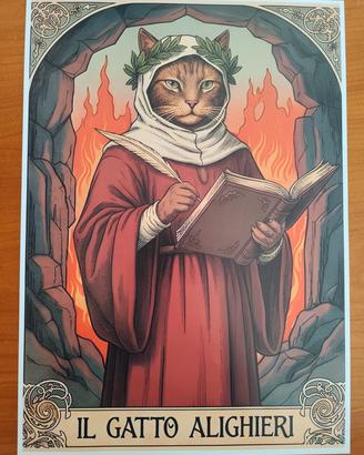Poster gatto Dante Alighieri 
