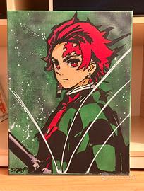 Quadro Anime Demon Slayer 30x40- Spray Art su tela